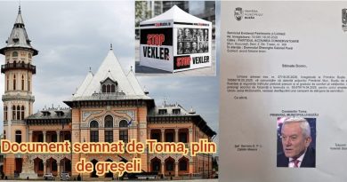 Primarul Toma și limba română „open city”. Document oficial plin de greșeli trimis către ACT